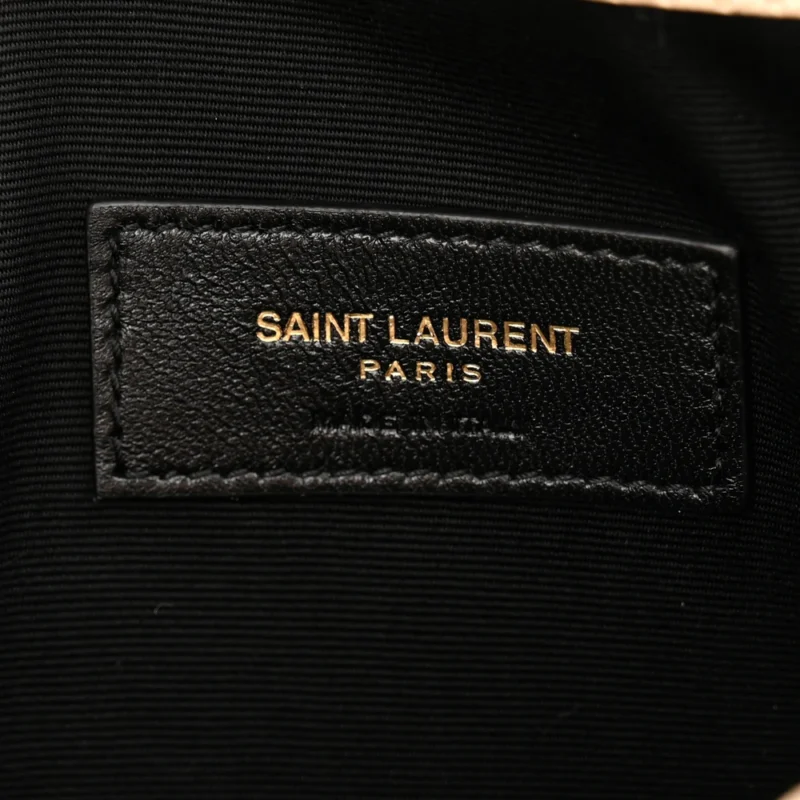 SAINT LAURENT MEDIUM UPTOWN POUCH DARK BEIGE GRAIN DE POUDRE LEATHER GOLD HARDWARE - Image 2