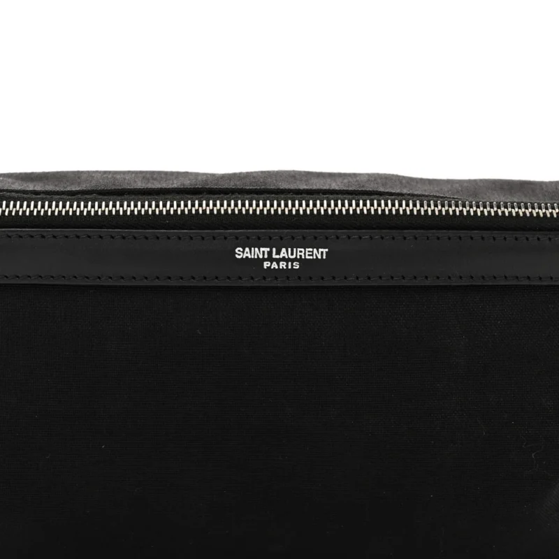 SAINT LAURENT SMALL BELT BAG BLACK CLASSIC CANVAS - Image 8