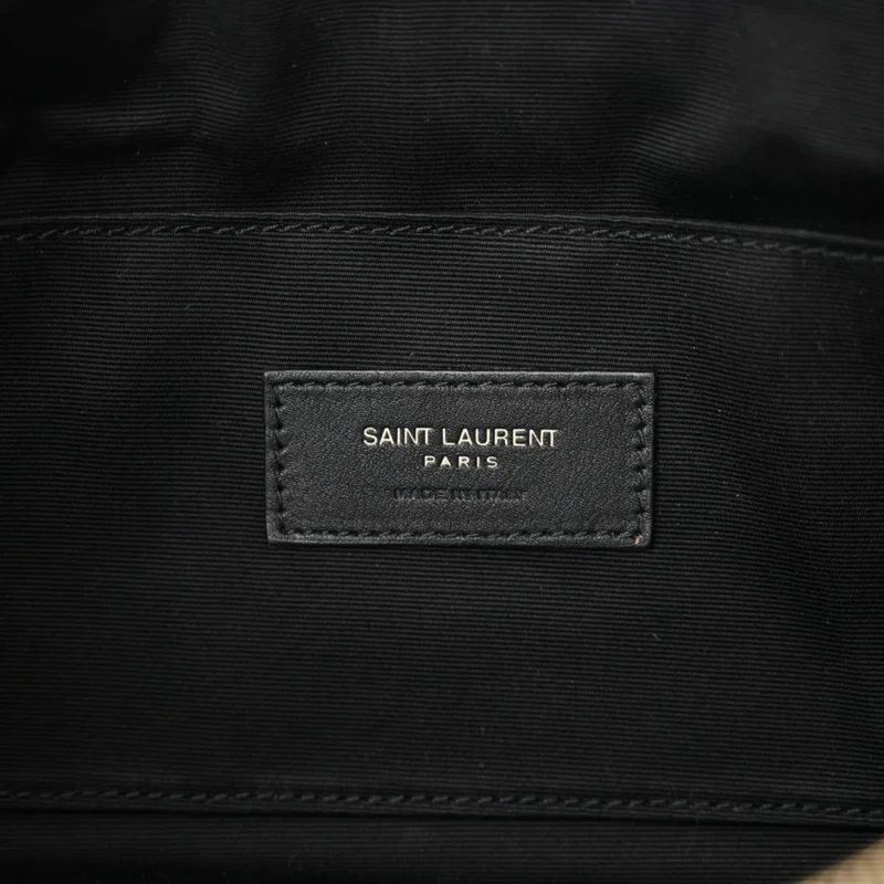 SAINT LAURENT SMALL BELT BAG BLACK MONOGRAM GRAIN DE POUDRE LEATHER GOLD HARDWARE - Image 2