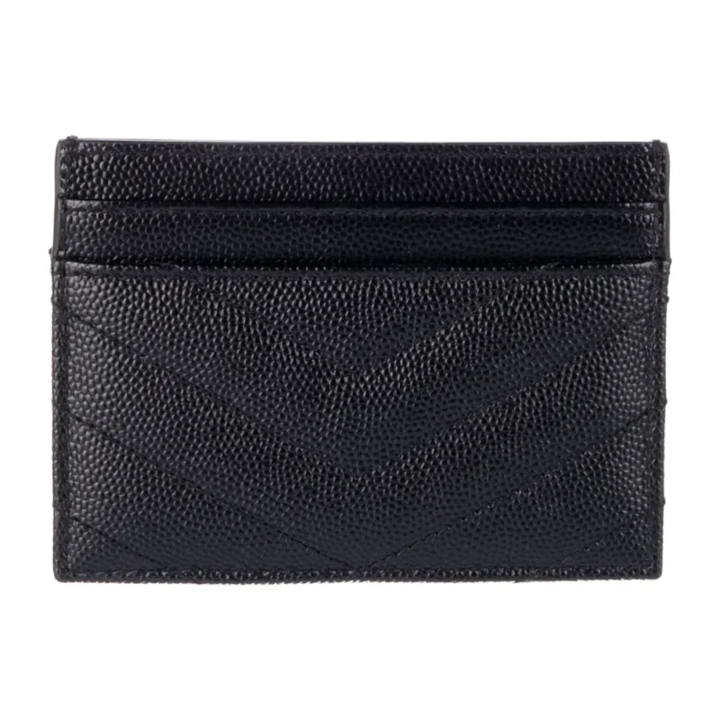 SAINT LAURENT SMALL CARD HOLDER BLACK GRAINED CALFSKIN LEATHER INCOGNITO HARDWARE - Image 2