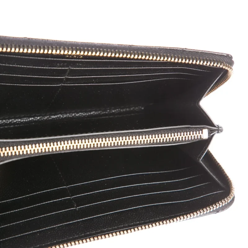 SAINT LAURENT LARGE CONTINENTAL WALLET BLACK SAFFIANO PRINTED LEATHER GOLD HARDWARE - Image 3