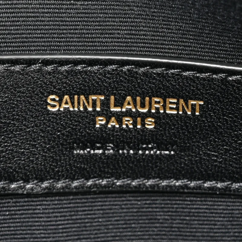 SAINT LAURENT MEDIUM UPTOWN POUCH BLACK GRAIN DE POUDRE LEATHER GOLD HARDWARE - Image 2