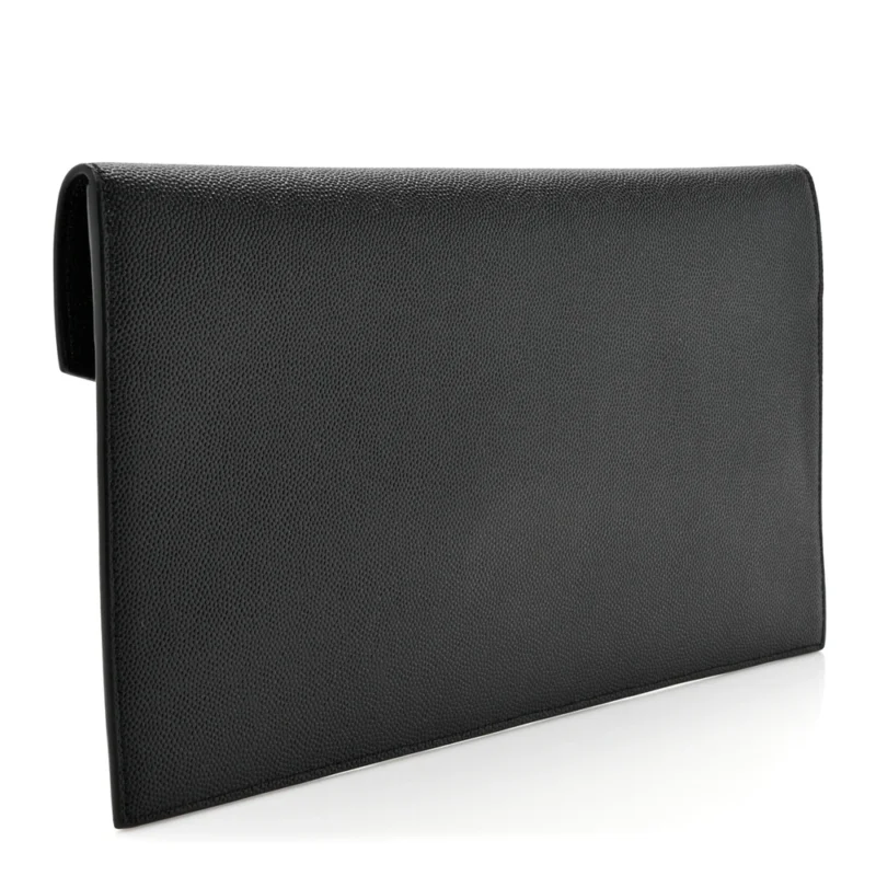 SAINT LAURENT MEDIUM UPTOWN POUCH BLACK GRAIN DE POUDRE LEATHER GOLD HARDWARE - Image 3