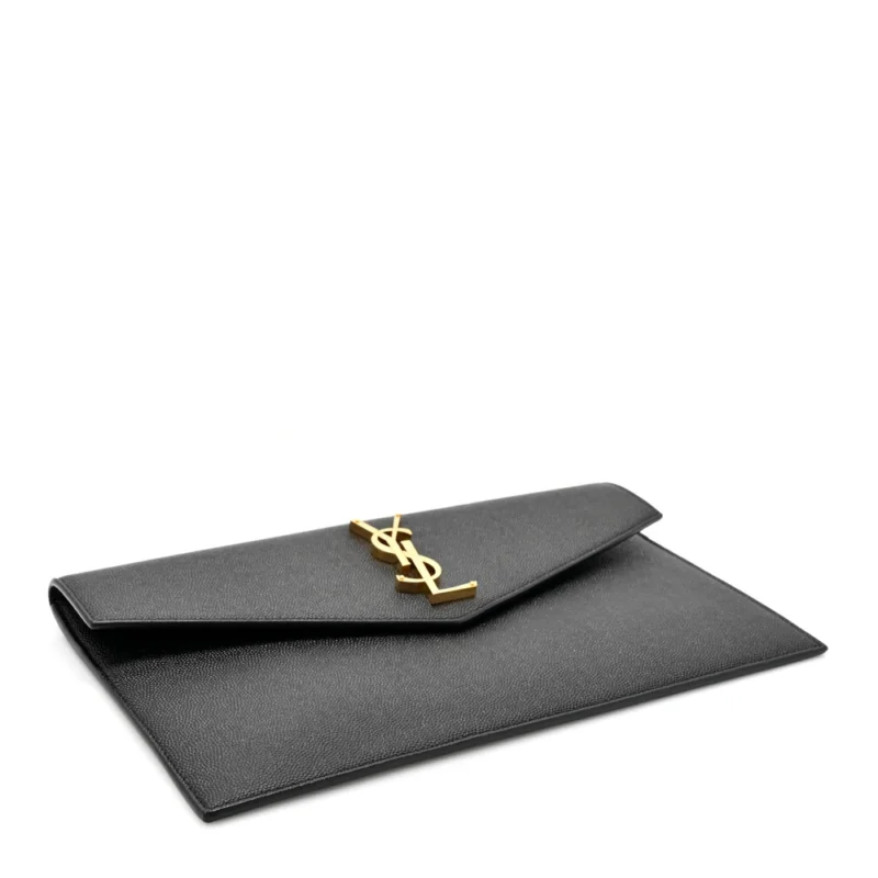 SAINT LAURENT MEDIUM UPTOWN POUCH BLACK GRAIN DE POUDRE LEATHER GOLD HARDWARE - Image 4