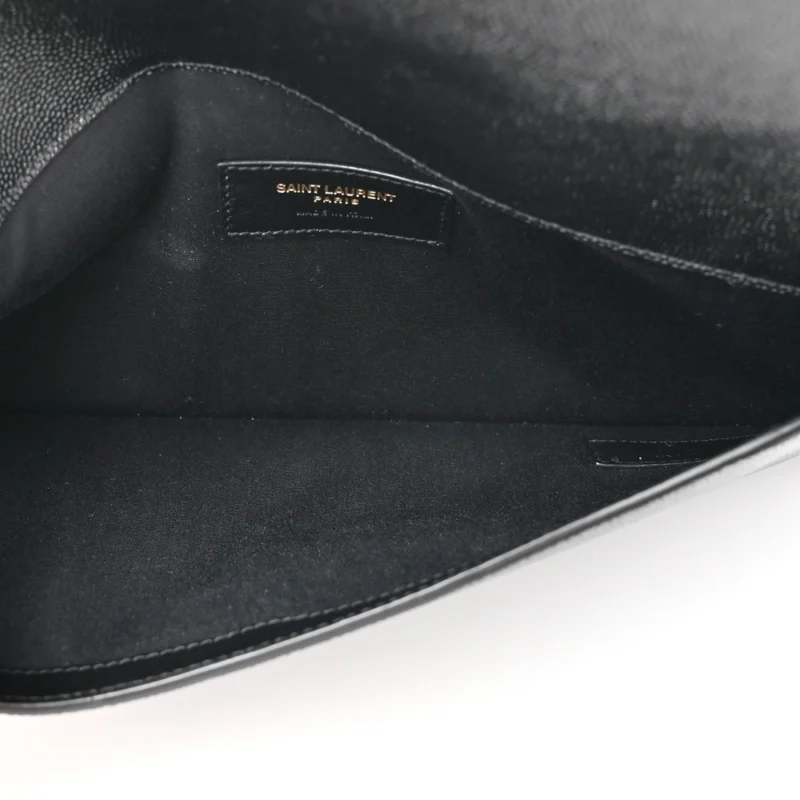 SAINT LAURENT MEDIUM UPTOWN POUCH BLACK GRAIN DE POUDRE LEATHER GOLD HARDWARE - Image 5