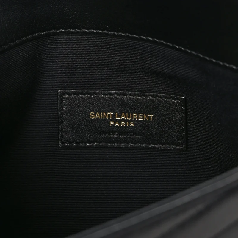 SAINT LAURENT MEDIUM UPTOWN CLUTCH BLACK CHEVRON MONOGRAM CALFSKIN MATELASSE LEATHER GOLD HARDWARE - Image 2