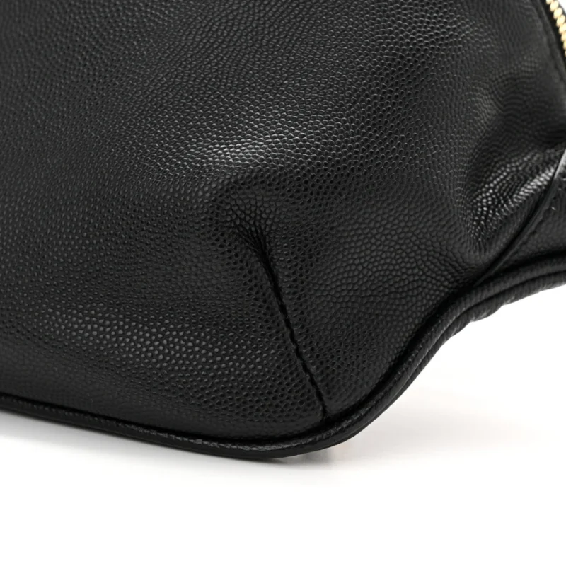 SAINT LAURENT SMALL BELT BAG BLACK MONOGRAM GRAIN DE POUDRE LEATHER GOLD HARDWARE - Image 5
