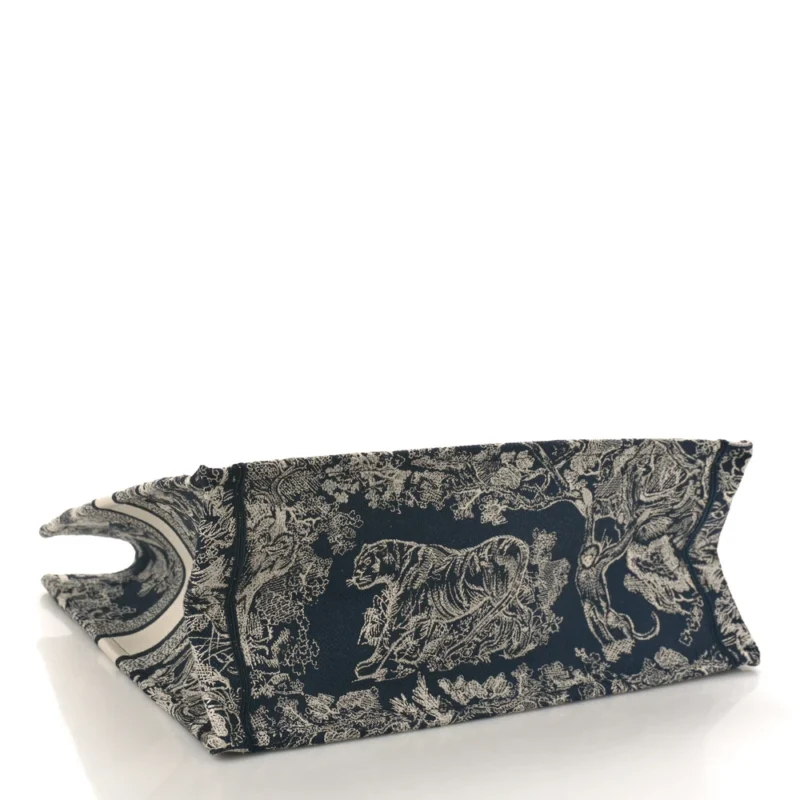 DIOR LARGE TOILE DE JOUY DIORIVIERA BOOK TOTE BLUE REVERSE EMBROIDERED CANVAS - Image 6