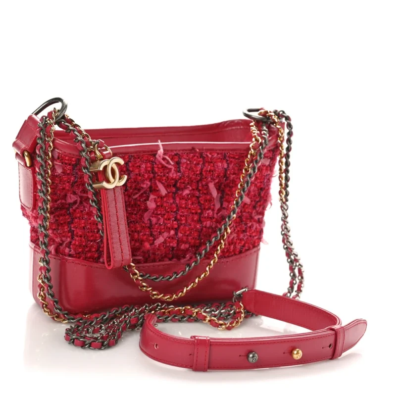 GRADE CHANEL GABRIELLE HOBO BAG | RED TWEED CALFSKIN - Image 3