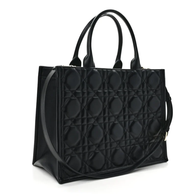 DIOR MEDIUM BOOK TOTE BLACK MACROCANNAGE CALFSKIN LEATHER GOLD HARDWARE - Image 3
