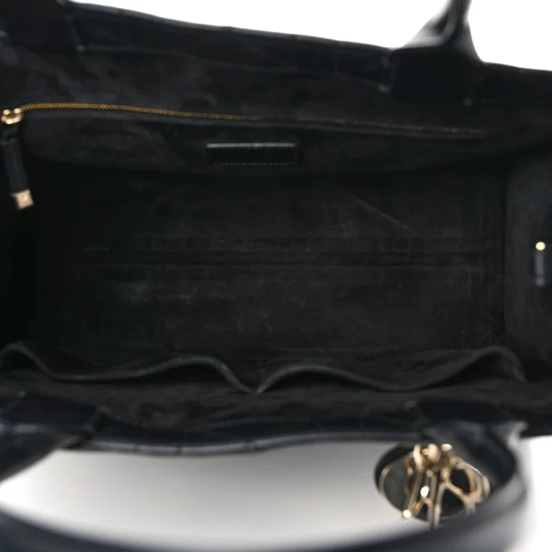 DIOR MEDIUM BOOK TOTE BLACK MACROCANNAGE CALFSKIN LEATHER GOLD HARDWARE - Image 7