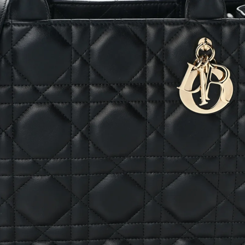 DIOR MEDIUM BOOK TOTE BLACK MACROCANNAGE CALFSKIN LEATHER GOLD HARDWARE - Image 8