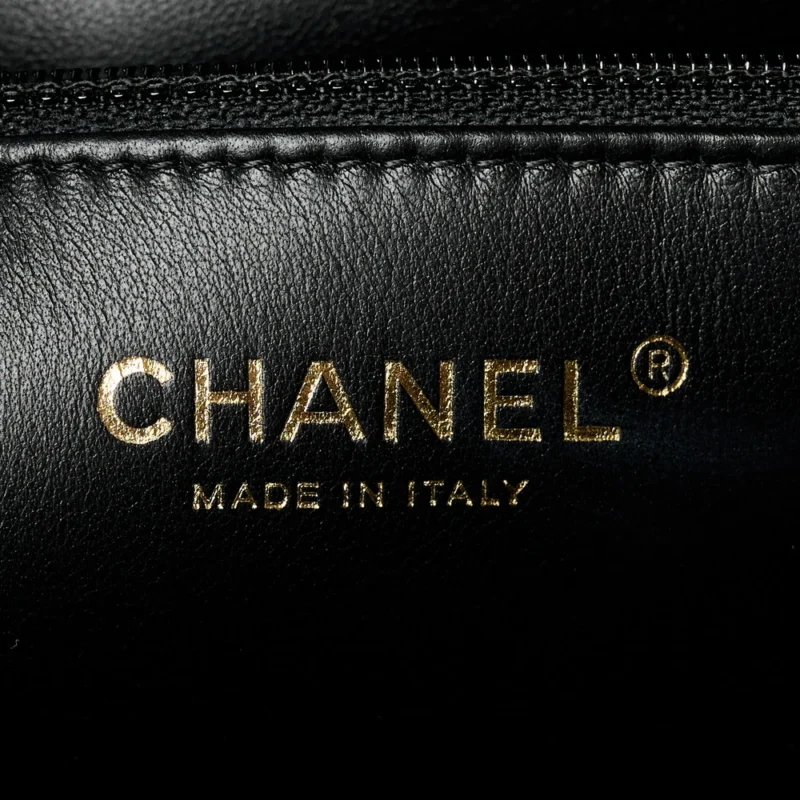CHANEL SHOPPING TOTE LARGE BLACK QUILTED CAVIAR LEATHER LIGHT GOLD HARDWARE - Image 2