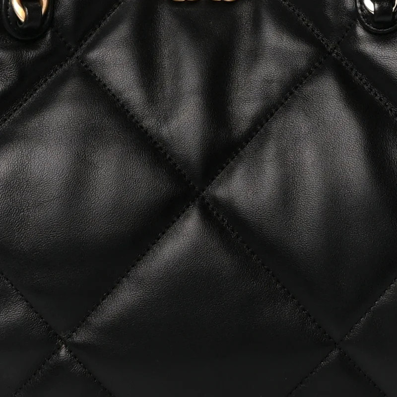 CHANEL EAST-WEST SHOPPING BAG MEDIUM BLACK CHANEL 19 QUILTED LAMBSKIN LEATHER MIXED METAL HARDWARE - Image 8