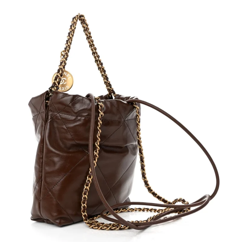 GRADE CHANEL 22 MINI BROWN BAG FOR WOMEN - Image 3