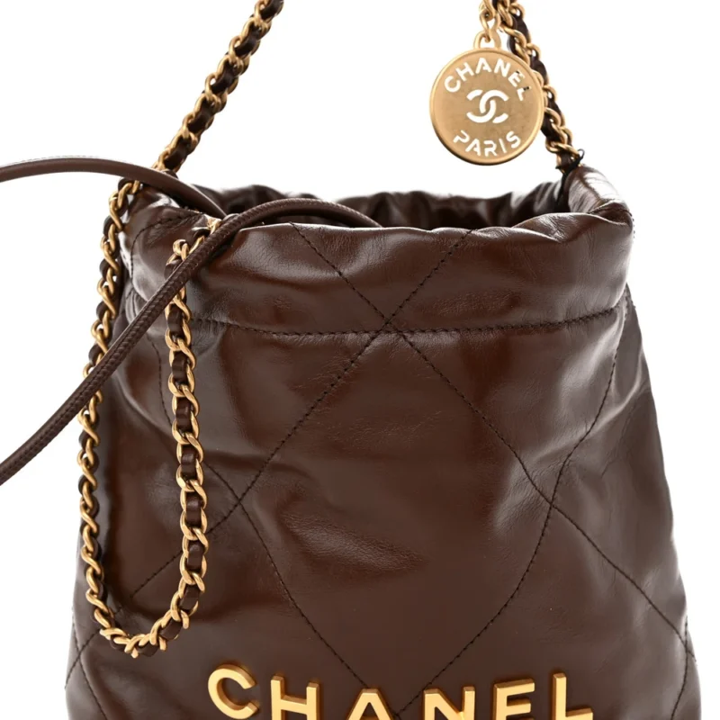 GRADE CHANEL 22 MINI BROWN BAG FOR WOMEN - Image 8