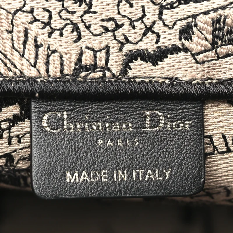 DIOR MEDIUM PLAN DE PARIS BOOK TOTE BEIGE/BLACK EMBROIDERED CANVAS - Image 2