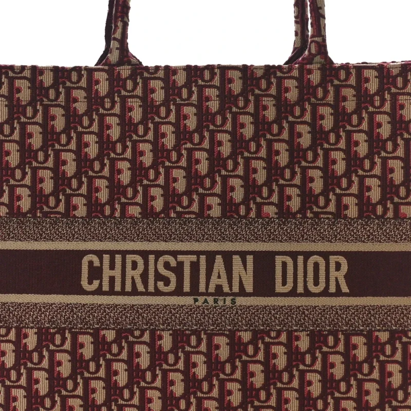 DIOR LARGE BOOK TOTE BURGUNDY MULTICOLOR OBLIQUE CANVAS - Image 8