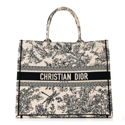 DIOR LARGE ZODIAC TOILE DE JOUY BOOK TOTE LATTE EMBROIDERED CANVAS