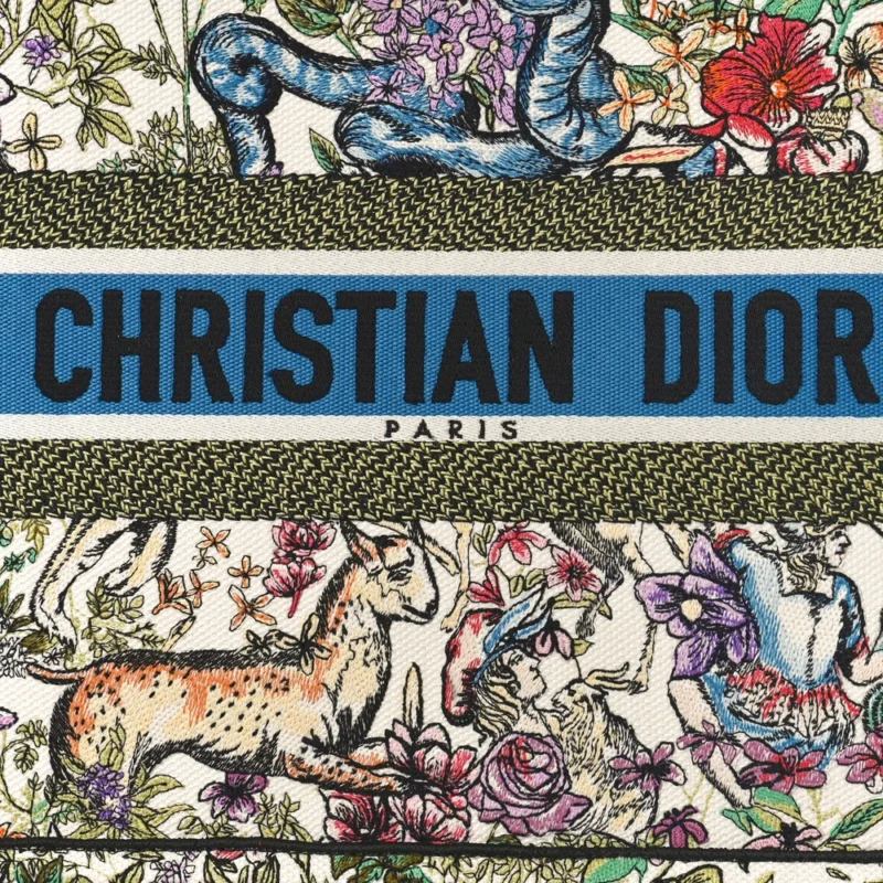 DIOR MEDIUM D-CONSTELLATION BOOK TOTE LATTE MULTICOLOR EMBROIDERED CANVAS - Image 8