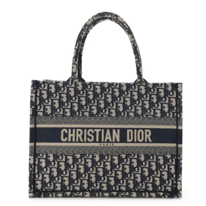DIOR MEDIUM BOOK TOTE BLUE MULTICOLOR OBLIQUE CANVAS
