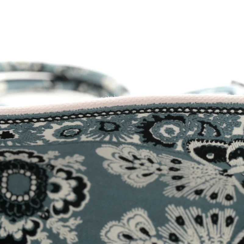 DIOR MEDIUM BUTTERFLY BANDANA BOOK TOTE BLACK/WHITE EMBROIDERED CANVAS - Image 12