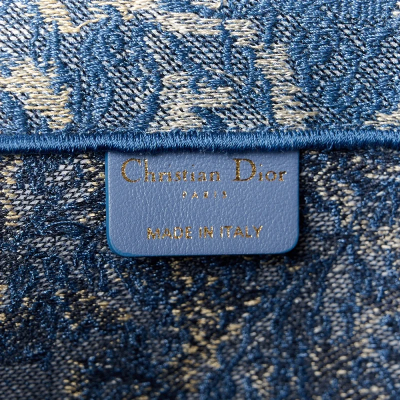 DIOR LARGE BROCART BOOK TOTE BLUE EMBROIDERED CANVAS - Image 2