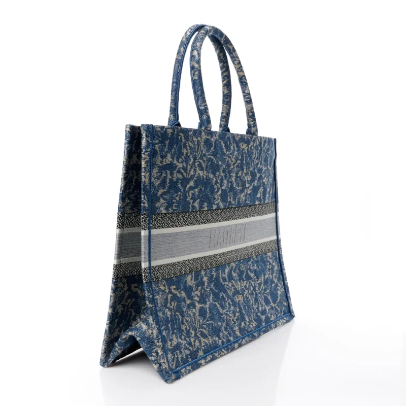 DIOR LARGE BROCART BOOK TOTE BLUE EMBROIDERED CANVAS - Image 3