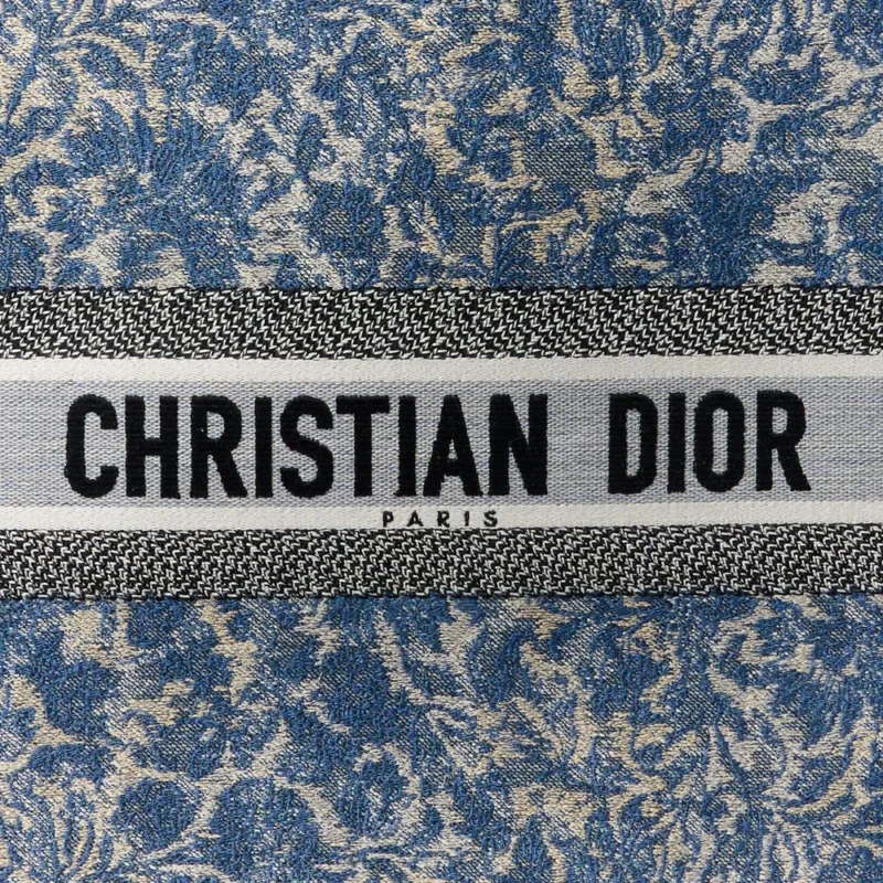 DIOR LARGE BROCART BOOK TOTE BLUE EMBROIDERED CANVAS - Image 8