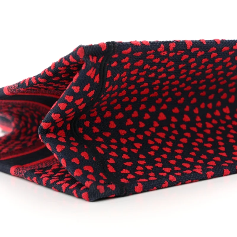 DIOR MEDIUM BOOK TOTE RED MULTICOLOR POP HEART I LOVE PARIS EMBROIDERED CANVAS - Image 4