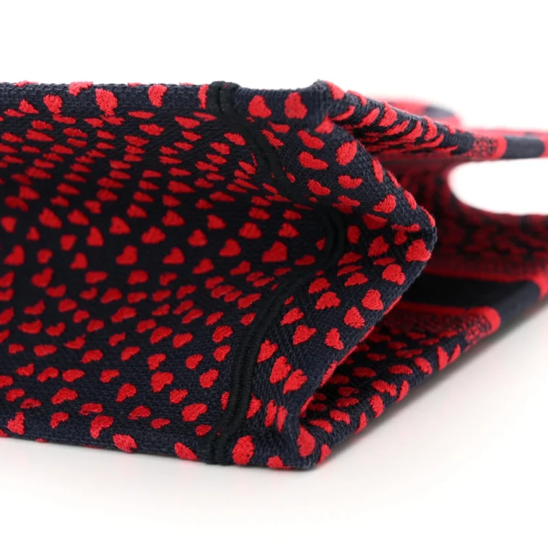 DIOR MEDIUM BOOK TOTE RED MULTICOLOR POP HEART I LOVE PARIS EMBROIDERED CANVAS - Image 5