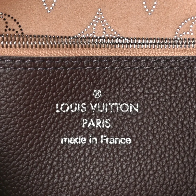 LOUIS VUITTON CARMEL HOBO GM CHOCOLATE MAHINA LEATHER CASHMERE BEIGE INTERIOR - Image 2