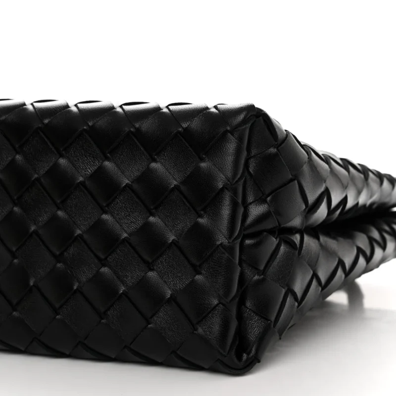 BOTTEGA VENETA SMALL INTRECCIATO ANDIAMO SHOULDER BAG BLACK NAPPA LEATHER GOLD HARDWARE - Image 5