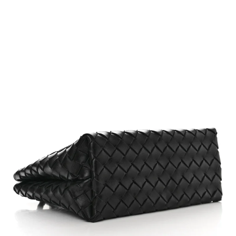 BOTTEGA VENETA SMALL INTRECCIATO ANDIAMO SHOULDER BAG BLACK NAPPA LEATHER GOLD HARDWARE - Image 6