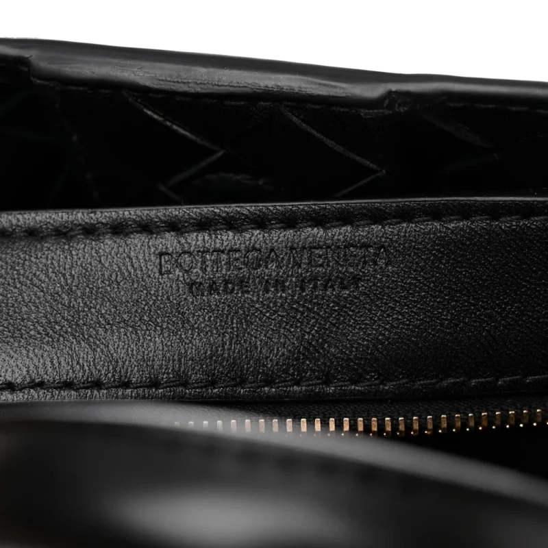 BOTTEGA VENETA SMALL INTRECCIATO ANDIAMO SHOULDER BAG BLACK NAPPA LEATHER GOLD HARDWARE - Image 9