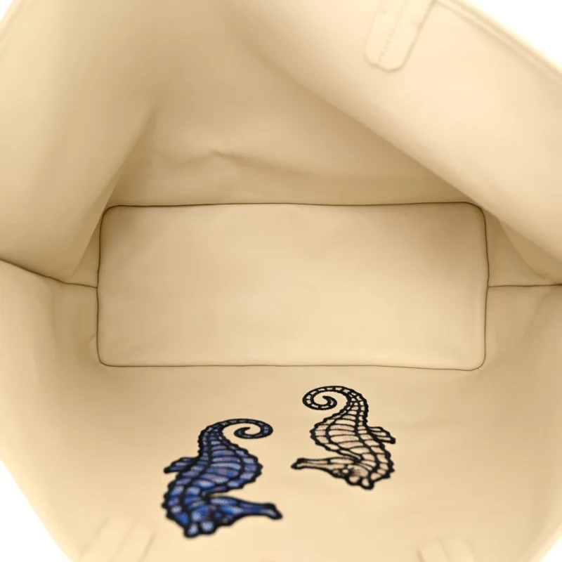 GOYARD EMBROIDERED SEAHORSE REVERSIBLE ANJOU TOTE PM SAND GOYARDINE CANVAS - Image 7