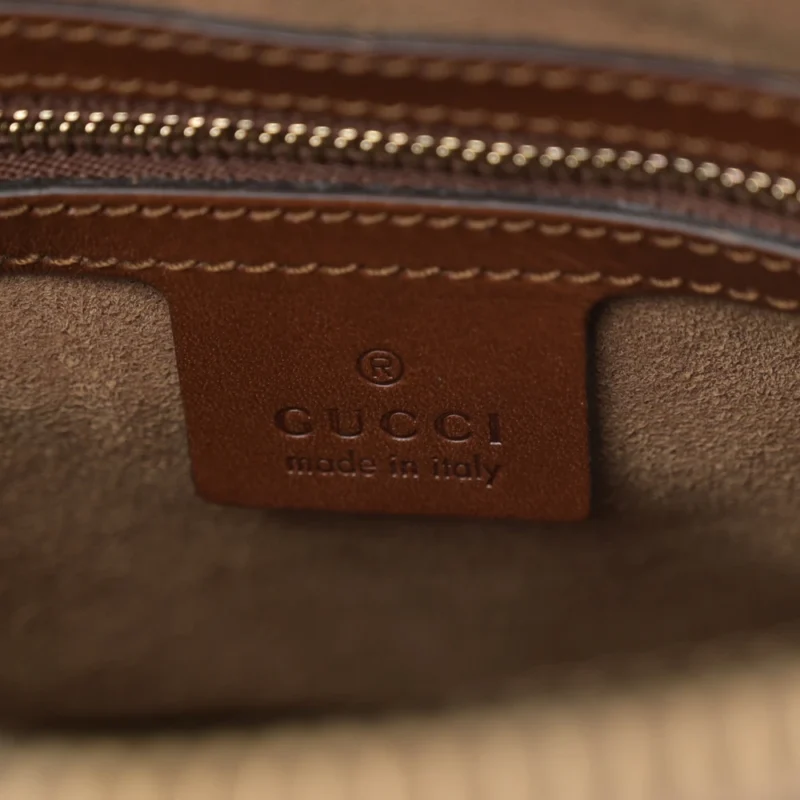 GUCCI MEDIUM ZIP TOP TOTE BEIGE GG SUPREME MONOGRAM CANVAS GOLD HARDWARE - Image 2