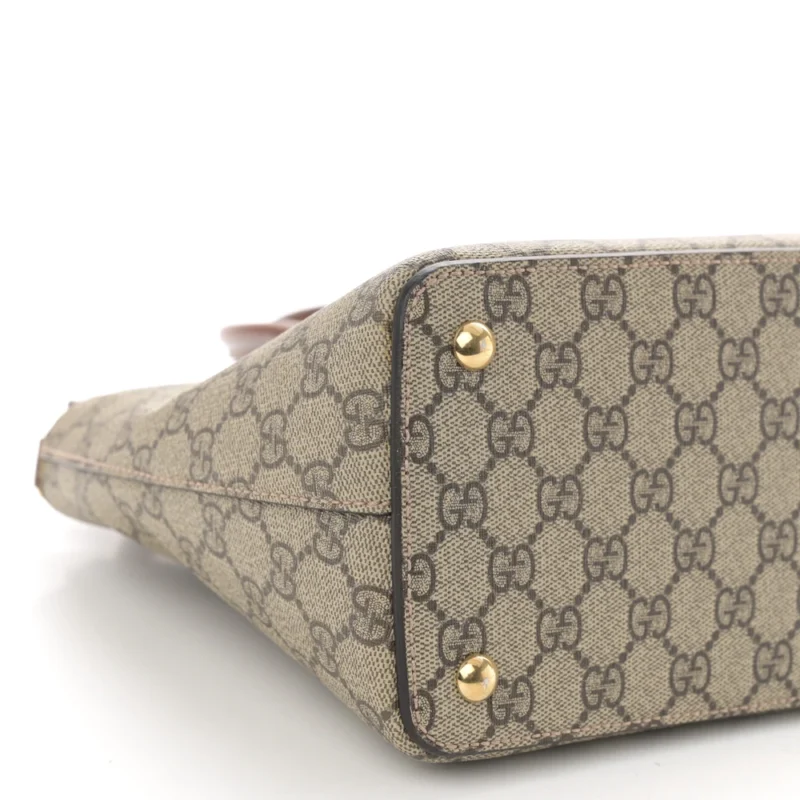 GUCCI MEDIUM ZIP TOP TOTE BEIGE GG SUPREME MONOGRAM CANVAS GOLD HARDWARE - Image 4