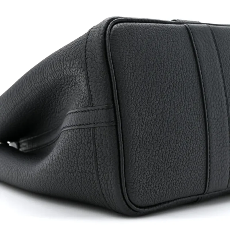 HERM??S GARDEN PARTY 30 TPM BLACK NEGONDA LEATHER PALLADIUM SILVER HARDWARE - Image 4