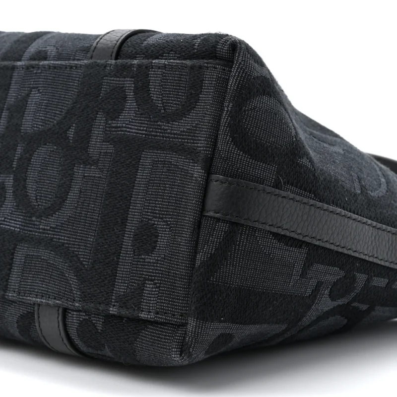 DIOR MEDIUM WEEKENDER 25 BAG BLACK MAXI OBLIQUE CANVAS RUTHENIUM HARDWARE - Image 5