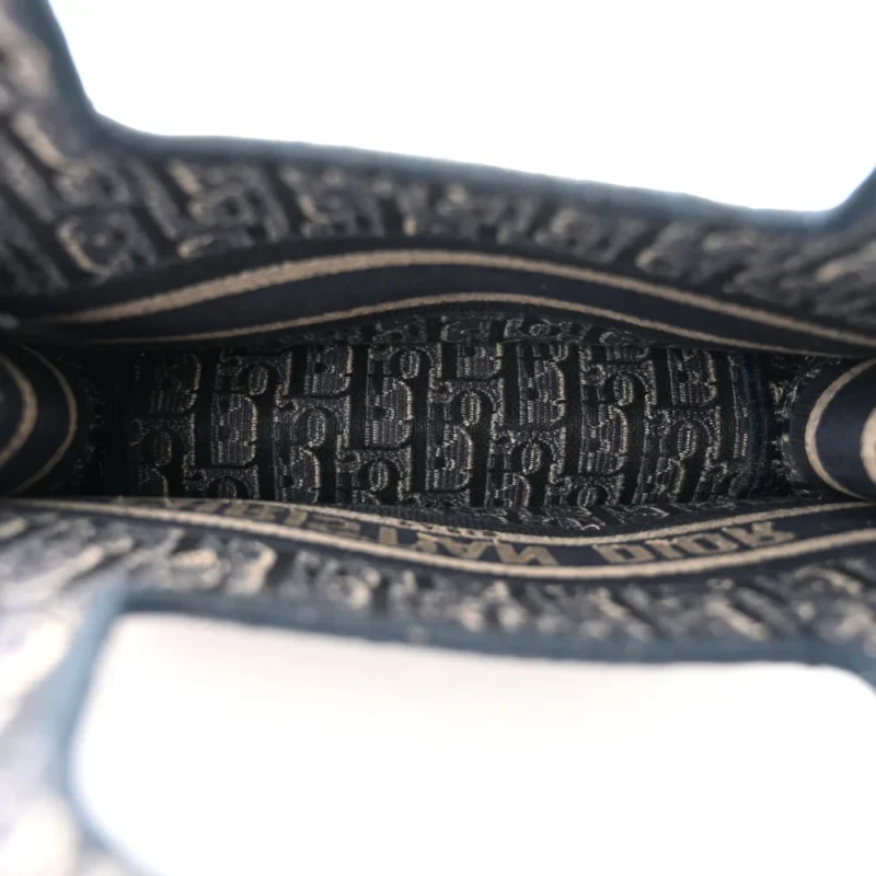 DIOR MINI BOOK TOTE BLUE VELVET OBLIQUE EMBROIDERED - Image 7