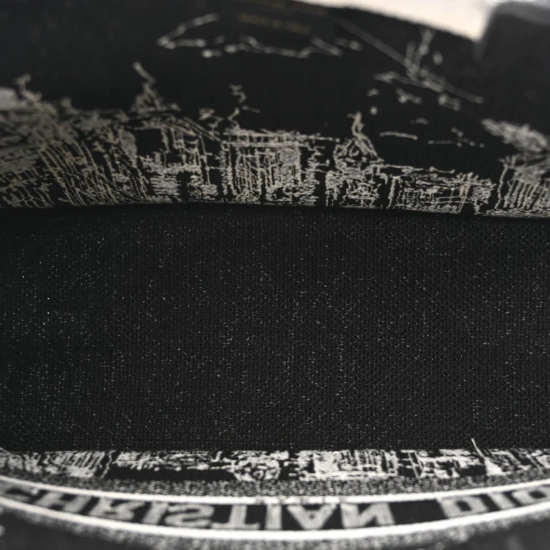 DIOR MEDIUM NEW YORK BOOK TOTE BLACK/WHITE EMBROIDERED CANVAS - Image 7