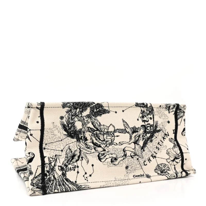 DIOR MEDIUM ZODIAC TOILE DE JOUY BOOK TOTE LATTE EMBROIDERED CANVAS - Image 6