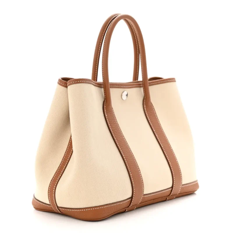 HERM??S GARDEN PARTY 30 TPM TOTE BROWN TOILE & NEGONDA LEATHER - Image 3