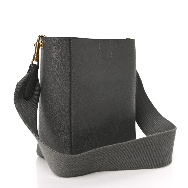 CELINE SMALL SANGLE BUCKET BAG KOHL SOFT GRAINED CALFSKIN LEATHER GOLD HARDWARE - Image 3