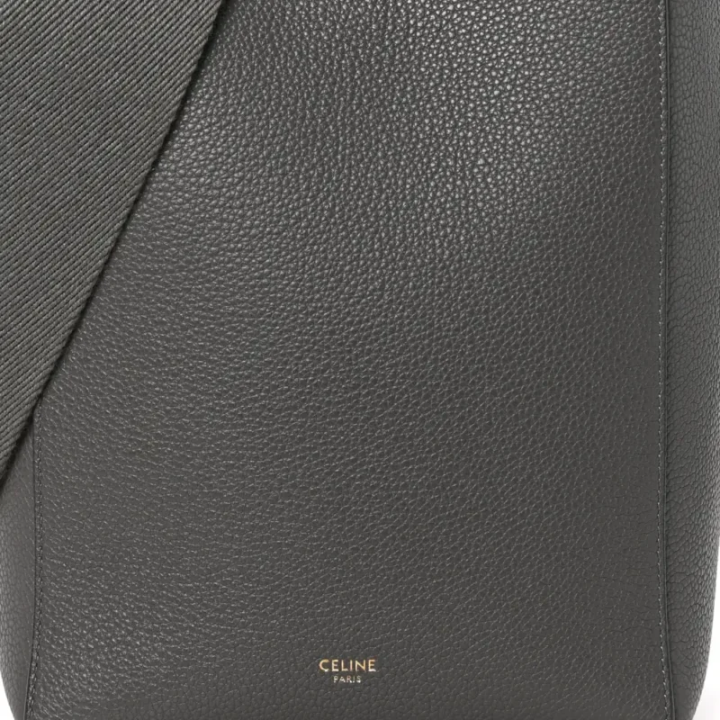 CELINE SMALL SANGLE BUCKET BAG KOHL SOFT GRAINED CALFSKIN LEATHER GOLD HARDWARE - Image 9