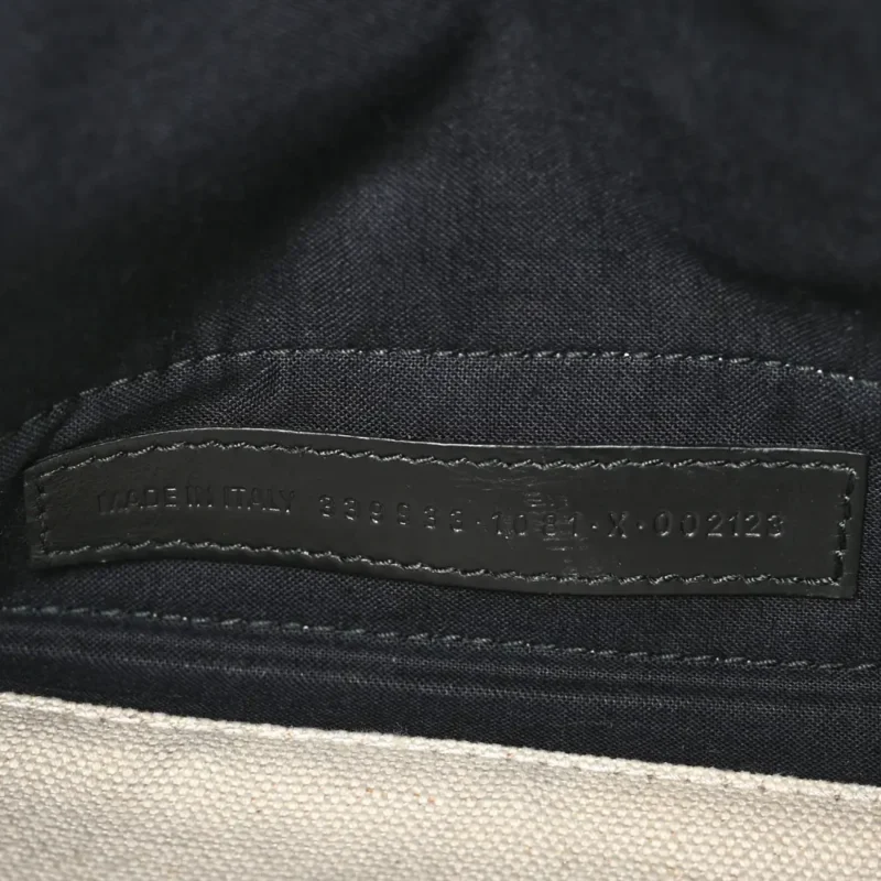 BALENCIAGA SMALL NAVY CABAS NATURAL/BLACK COTTON CANVAS - Image 8