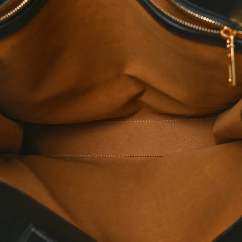 CELINE LARGE VERTICAL CABAS BLACK TRIOMPHE CANVAS & CALFSKIN LEATHER - Image 7