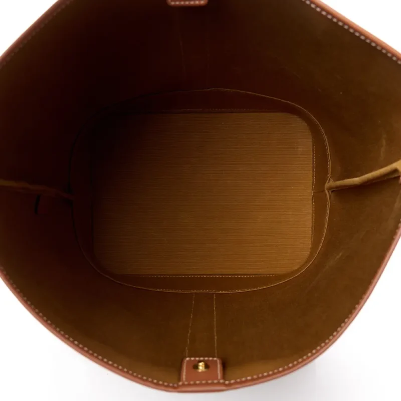CELINE MEDIUM BUCKET BAG TAN TRIOMPHE CANVAS & CALFSKIN LEATHER - Image 7
