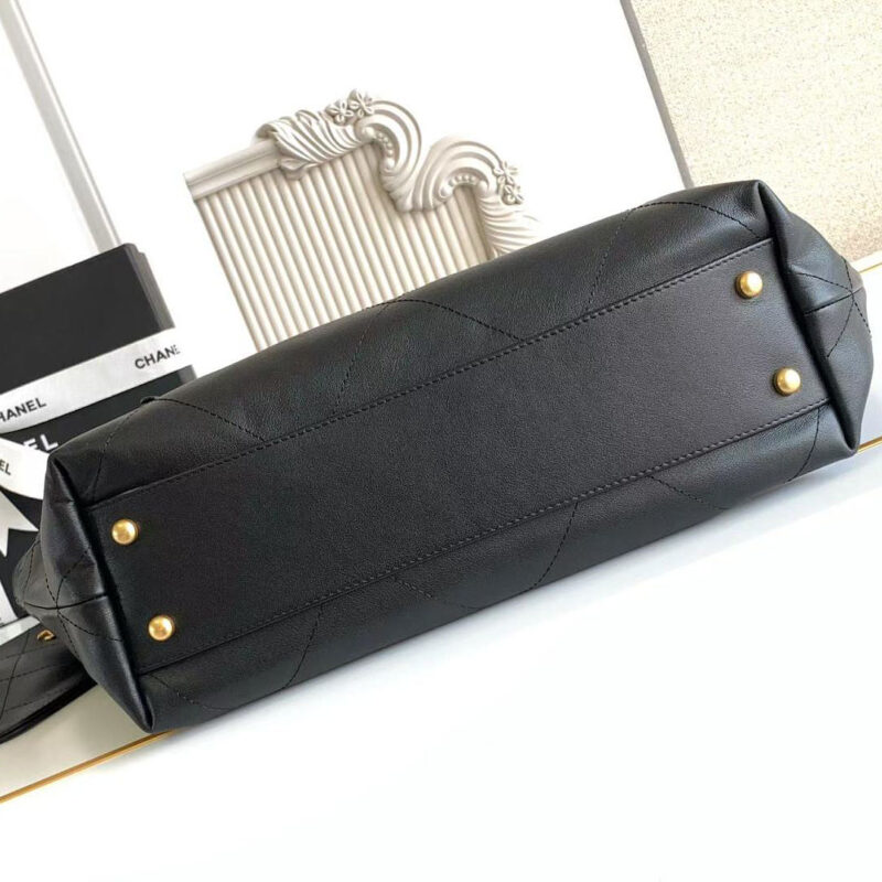 CHANEL BLACK QUILTED CATTLE LEATHER TOTE BAGS 36X59X13CM SHOULDER BAGS - Image 5